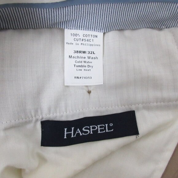 Men's Haspel Brown Astor Corduroy Slacks 38 x 32 Straight Leg Cuffs 100% Cotton - Picture 4 of 9